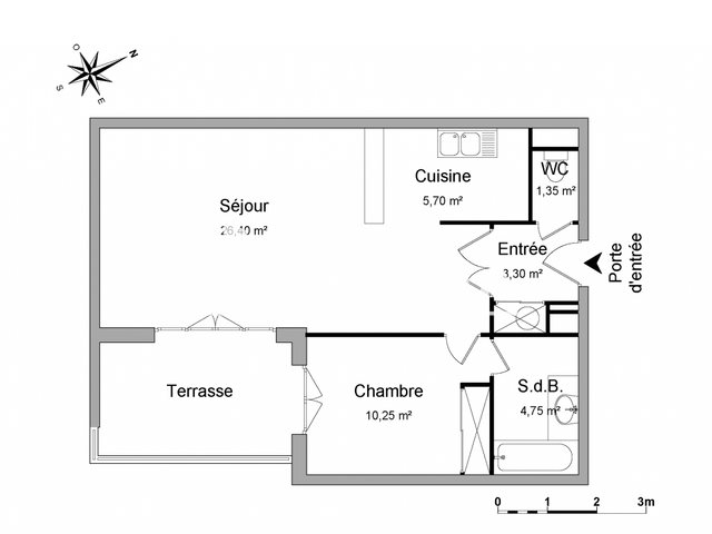 Appartement à louer, 51m², Marseille 14ème