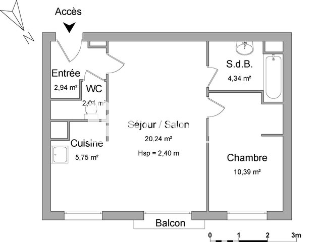 Appartement à louer, 45m², Saint-Martin-d'Hères