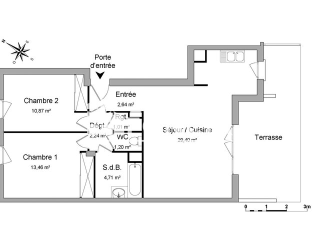 Appartement à louer, 65m², Crolles