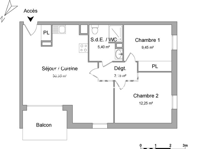 Appartement à louer, 60m², Cenon