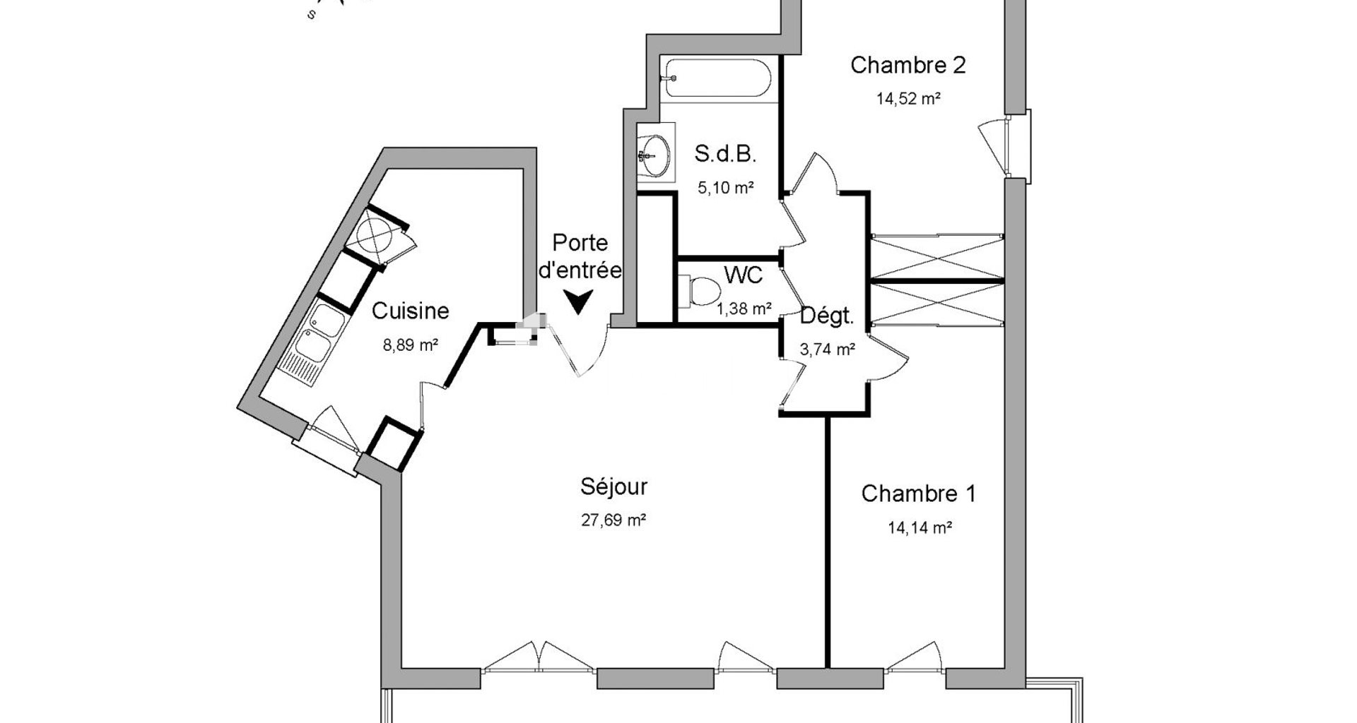 Appartement à louer, 75m², Décines-Charpieu