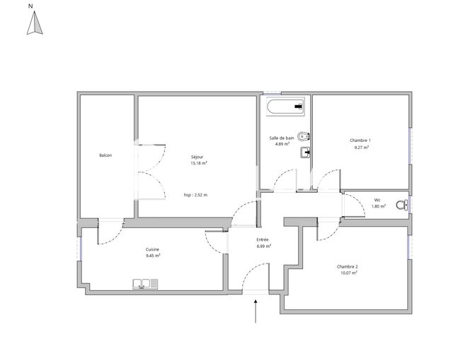 Appartement à louer, 57m², Hyères