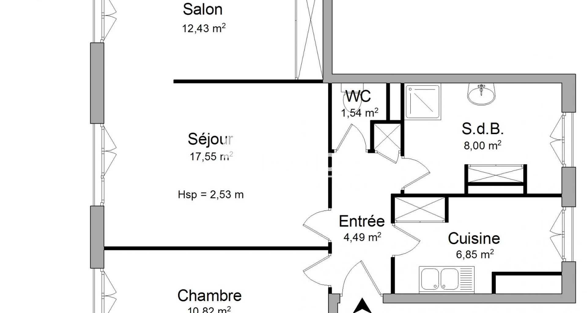 Appartement à louer, 61m², La Rochelle