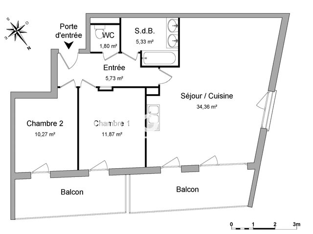 Appartement à louer, 69m², Balma