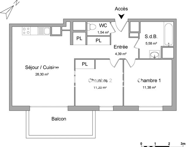 Appartement à louer, 62m², Thorigné-Fouillard