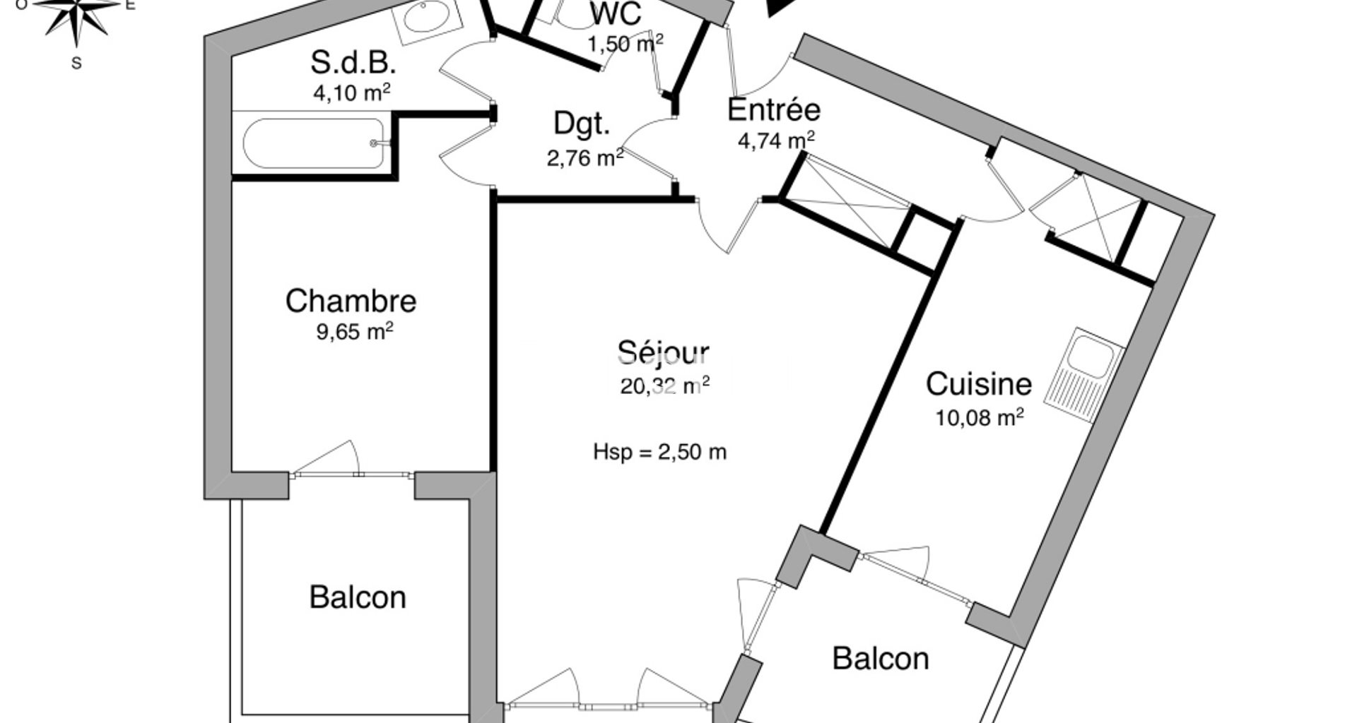 Appartement à louer, 53m², Caluire-et-Cuire
