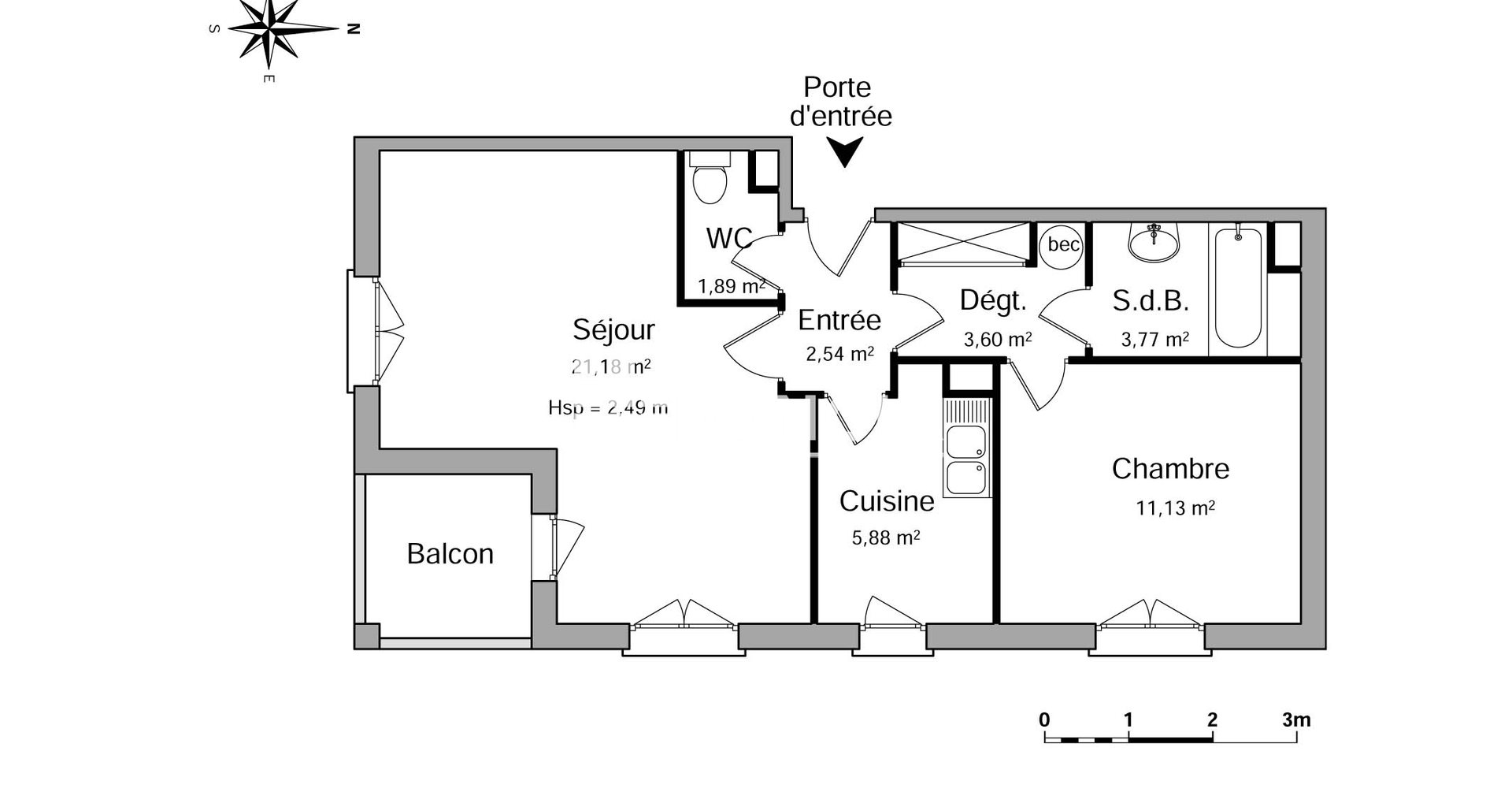 Appartement à louer, 49m², Melun