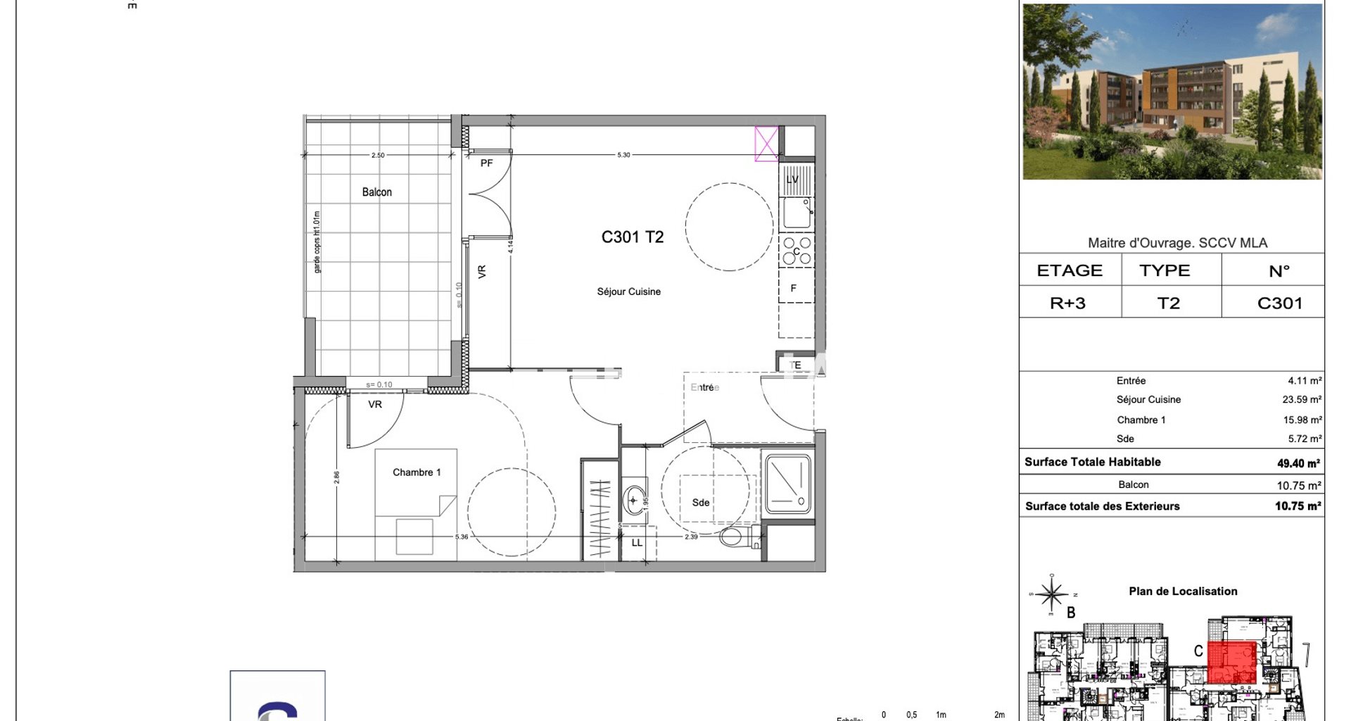 Appartement à louer, 49m², Morières-lès-Avignon