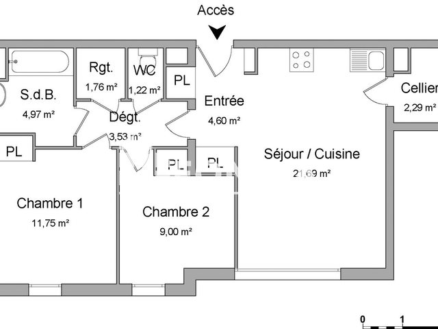Appartement à louer, 60m², Nantes
