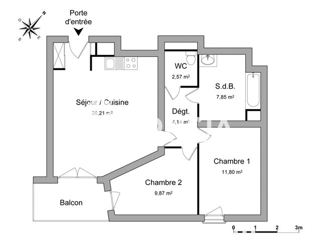 Appartement à louer, 62m², Nantes