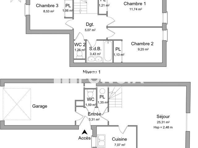 Maison à louer, 81m², Baziège
