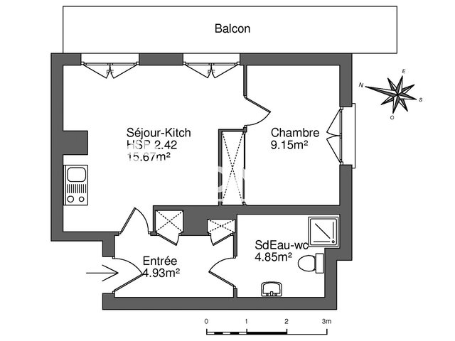 Appartement à louer, 34m², Le Havre