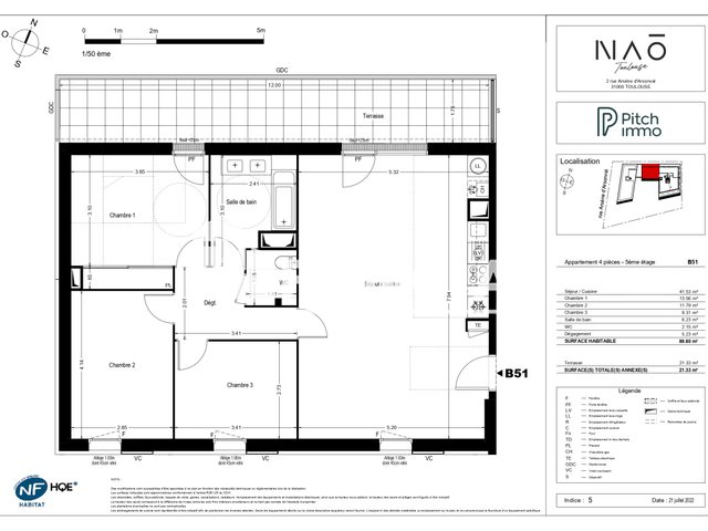 Appartement à louer, 89m², Toulouse