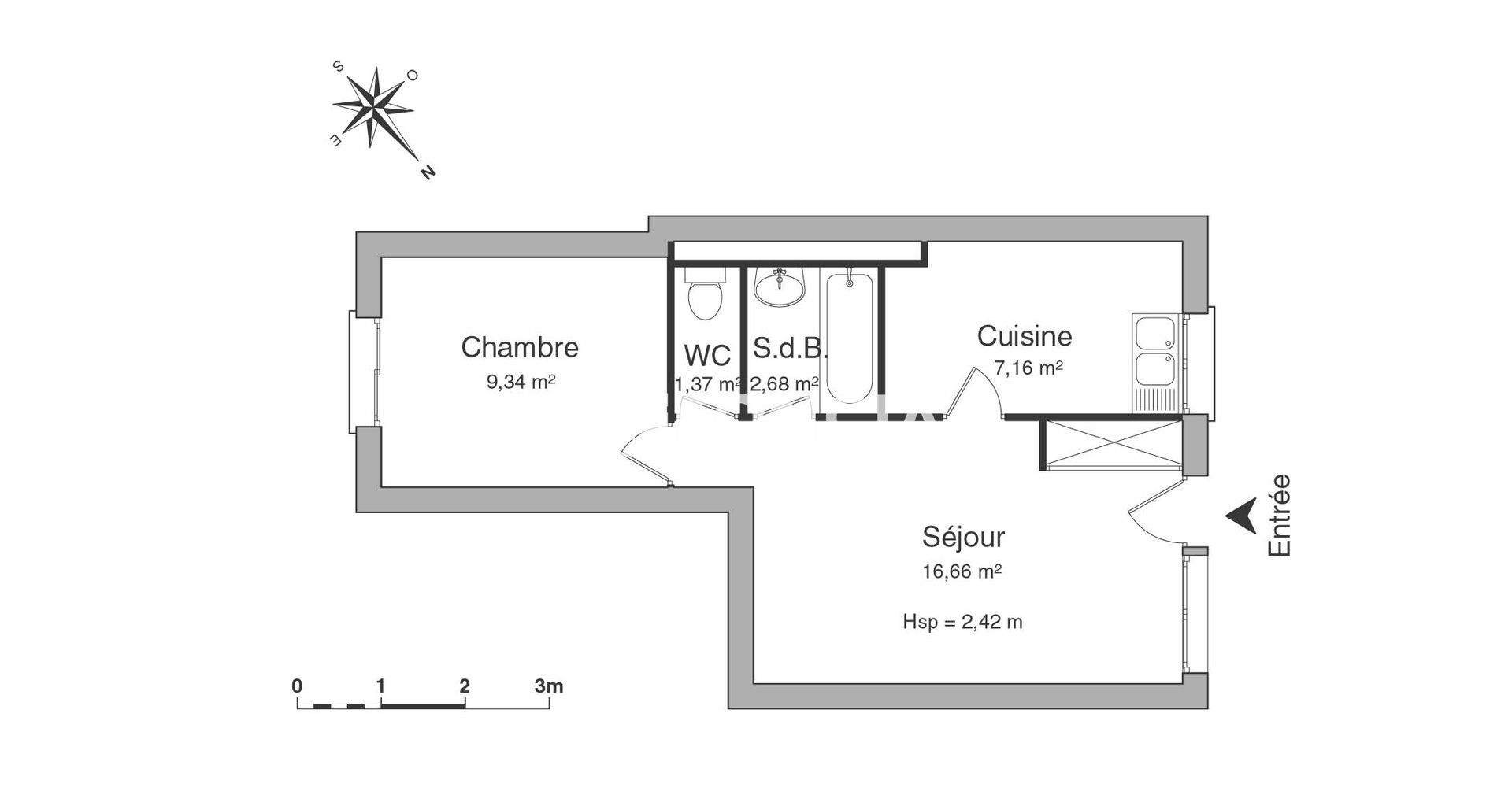 Appartement à louer, 37m², Sartrouville