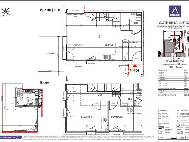 Appartement à louer, 69m², Louviers