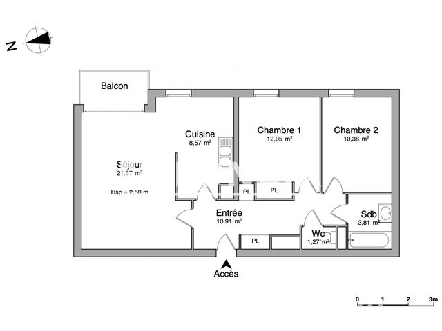 Appartement à louer, 67m², Saint-André-lez-Lille