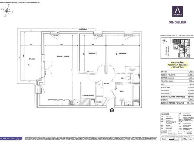 Appartement à louer, 67m², Challes-les-Eaux