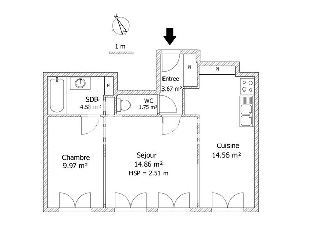 Appartement à louer, 49m², Lille