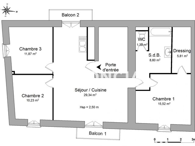 Appartement à louer, 82m², Saint-Chaptes