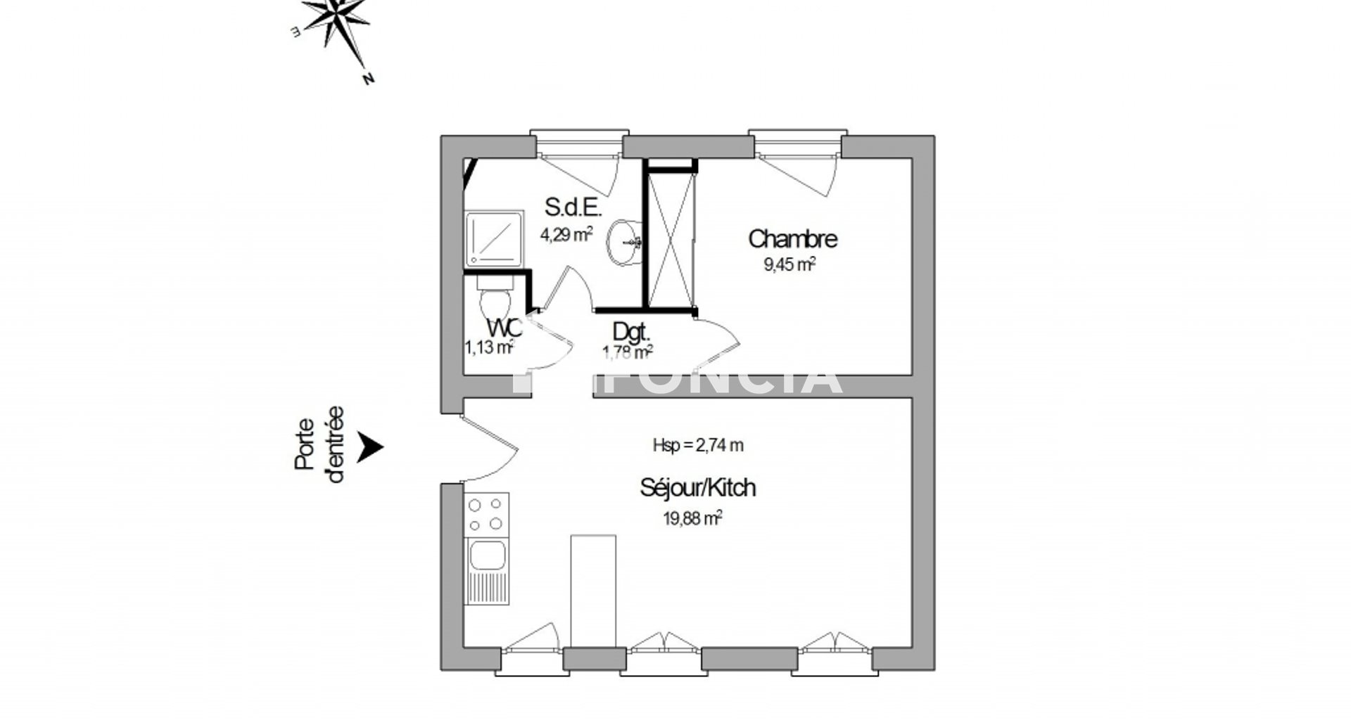Appartement à louer, 36m², Saint-Prix