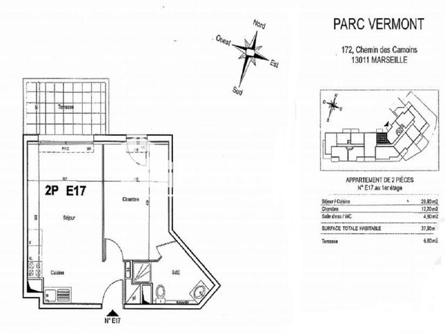 Appartement à louer, 37m², Marseille 11ème