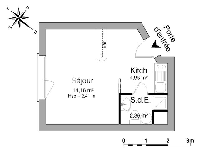 Appartement à louer, 21m², Caen