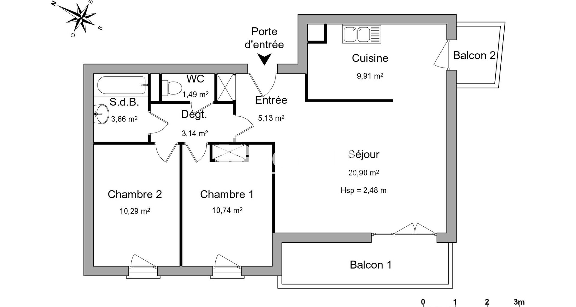 Appartement à louer, 65m², Francheville