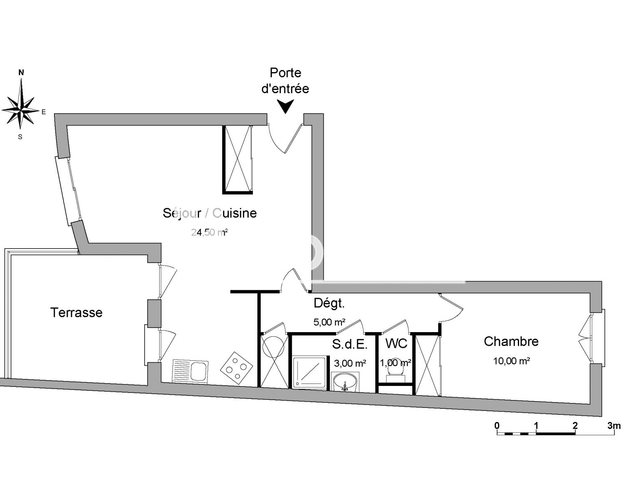 Appartement à louer, 43m², Montreuil-Juigné