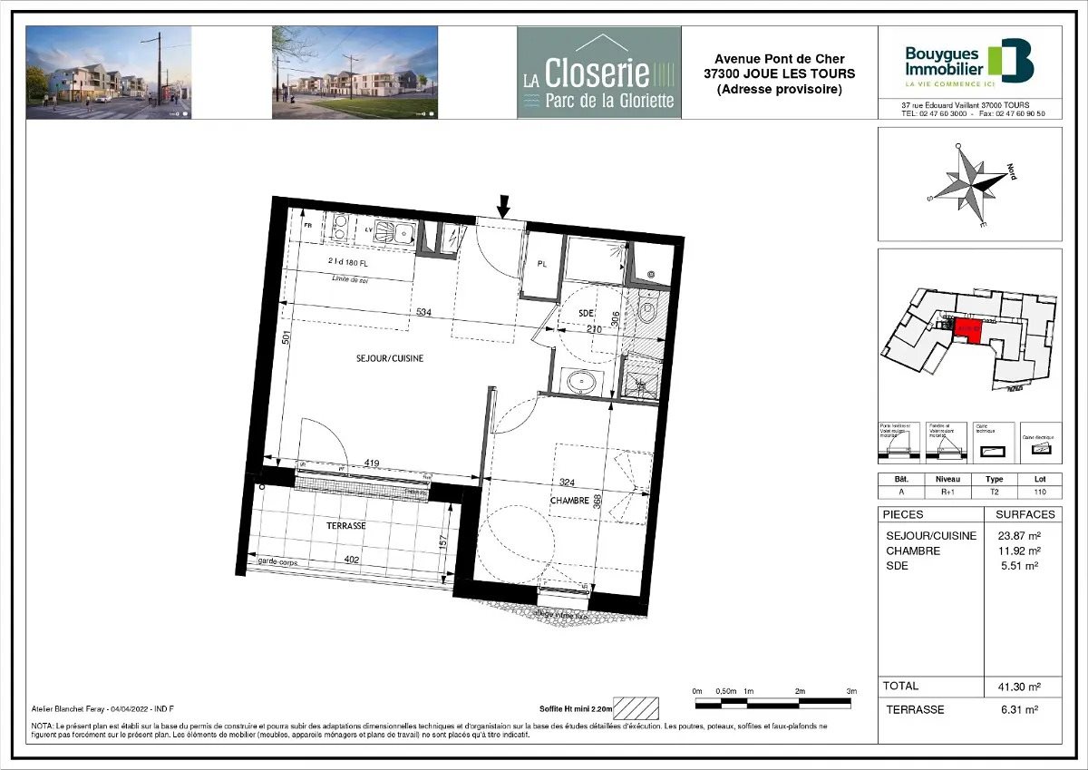 Appartement à louer, 41m², Joué-lès-Tours