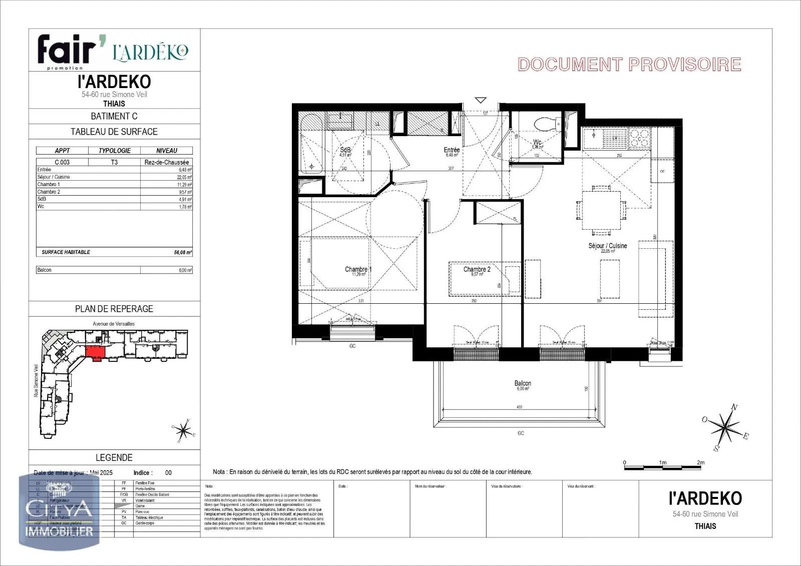 Appartement à vendre, 57m², Thiais