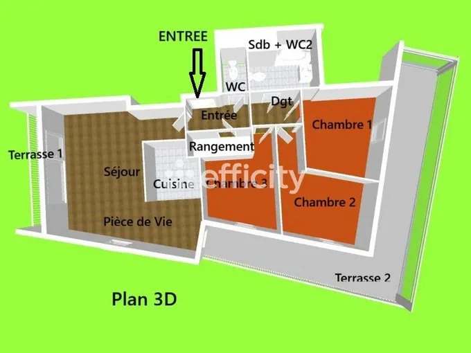 Appartement à vendre, 80m², Cergy