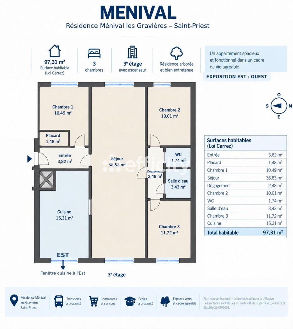 Appartement à vendre, 5m², Saint-Priest