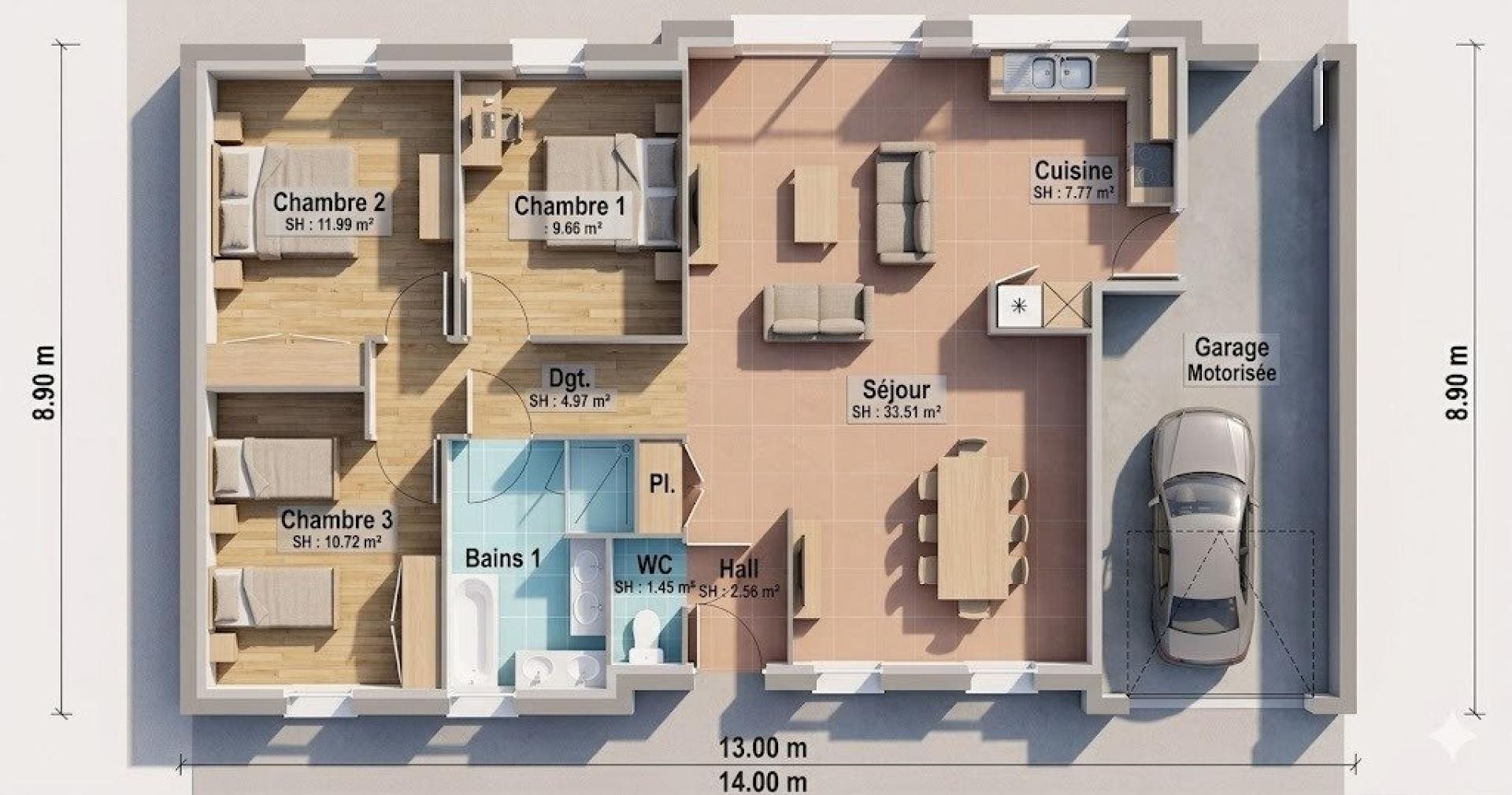 Maison à vendre, 90m², Wanquetin