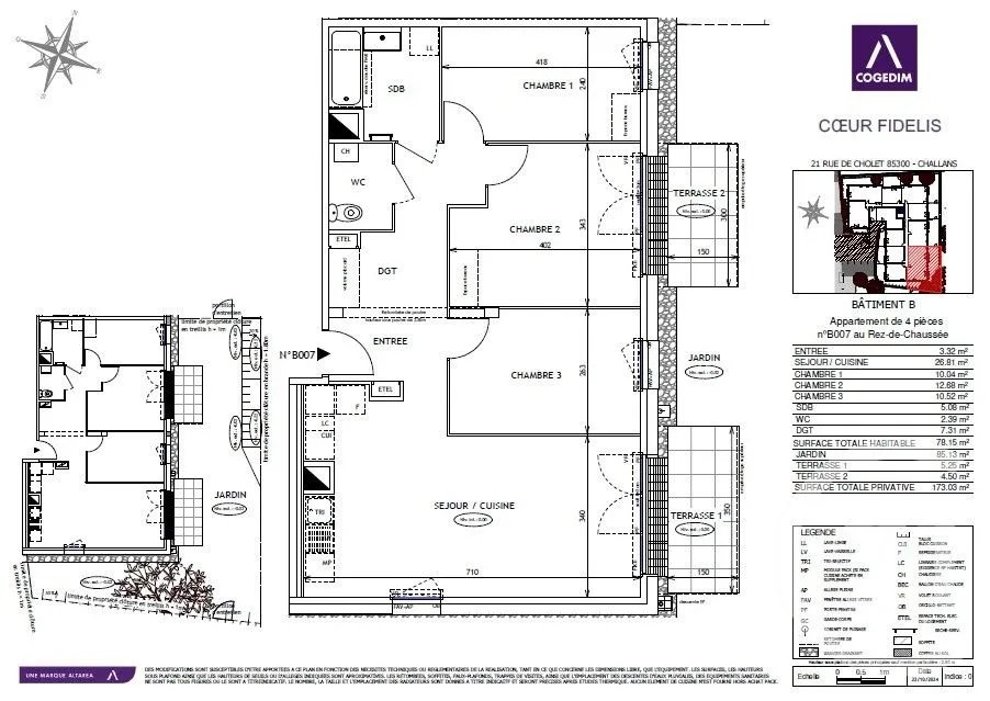 Appartement à louer, 78m², Challans