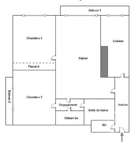 Appartement à vendre, 55m², Pantin