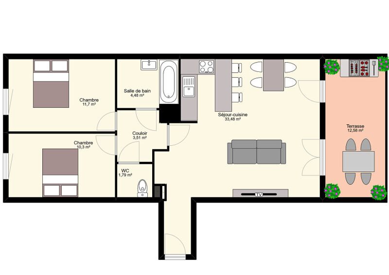 Appartement à vendre, 66m², Vitrolles