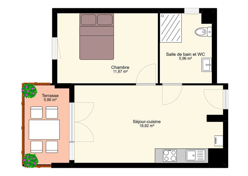 Appartement à vendre, 38m², Vitrolles