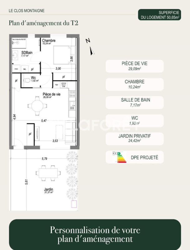 Appartement à vendre, 50m², Saint-Etienne