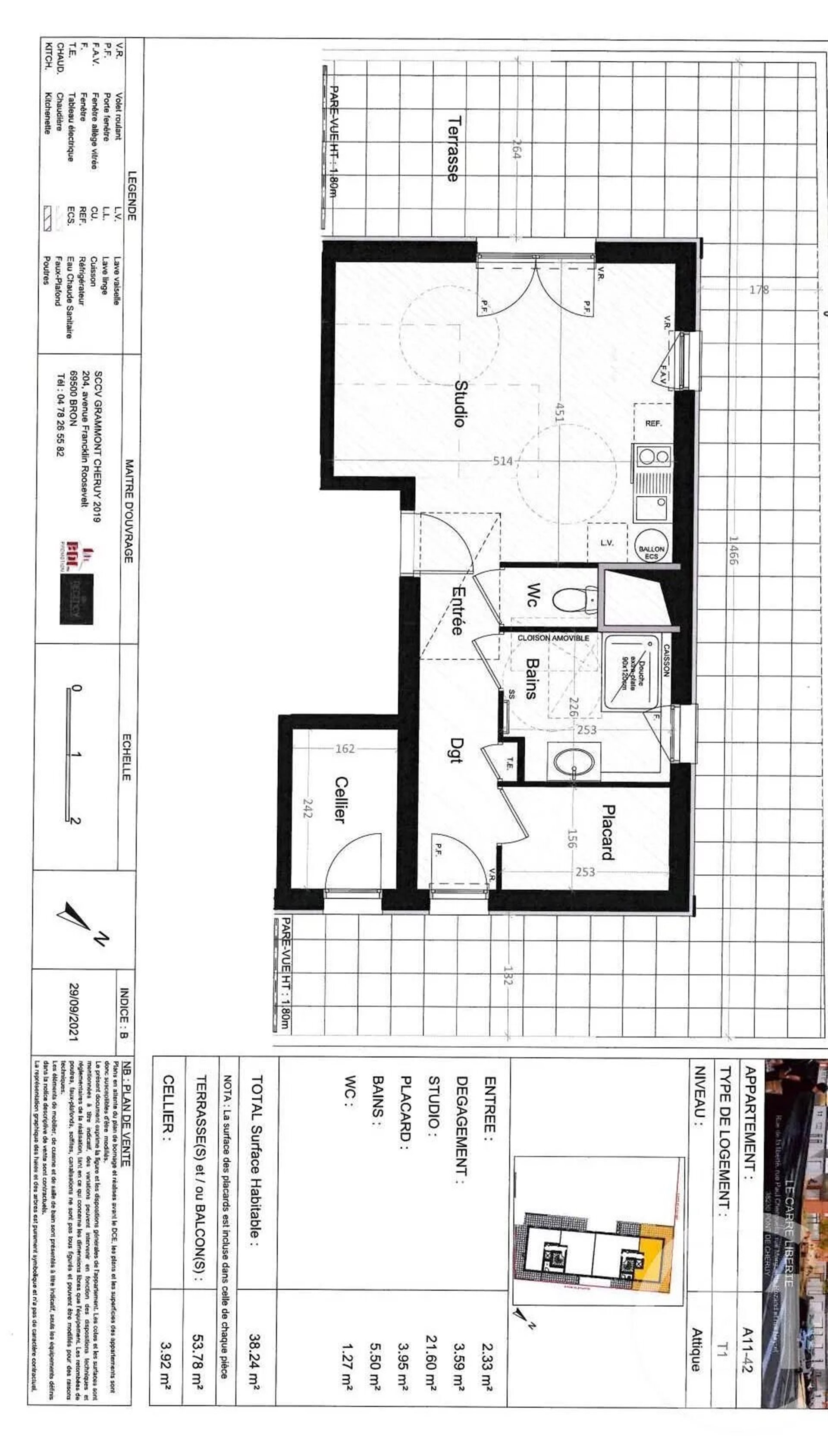 Appartement à louer, 38m², Pont-de-Chéruy