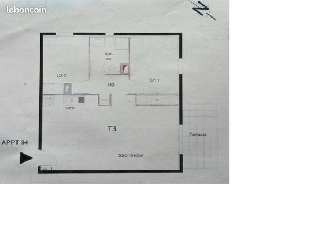 Appartement à louer, 63m², Saint-Jean