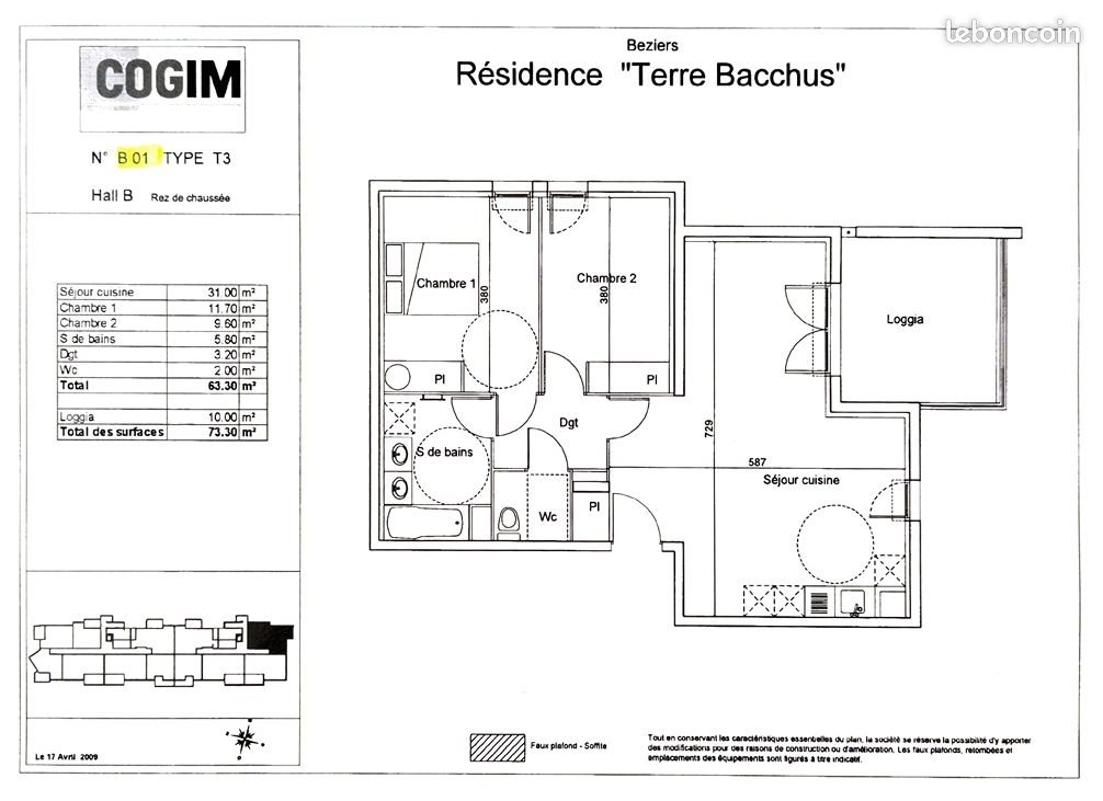 Appartement à vendre, 63m², Béziers