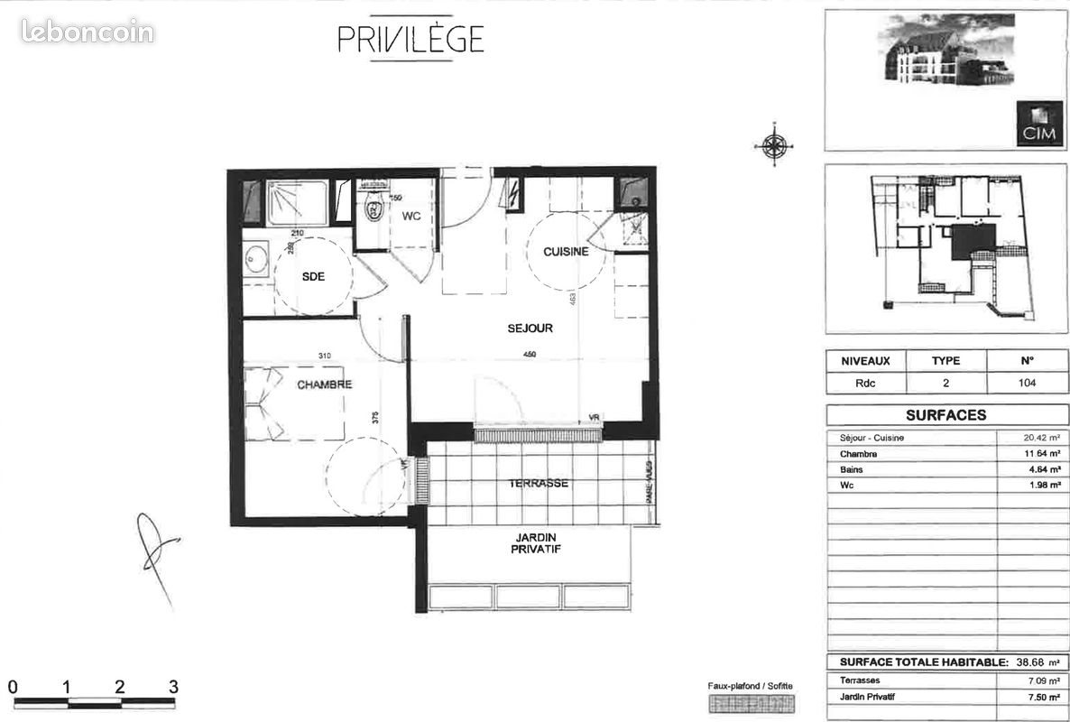 Appartement à louer, 39m², Tours