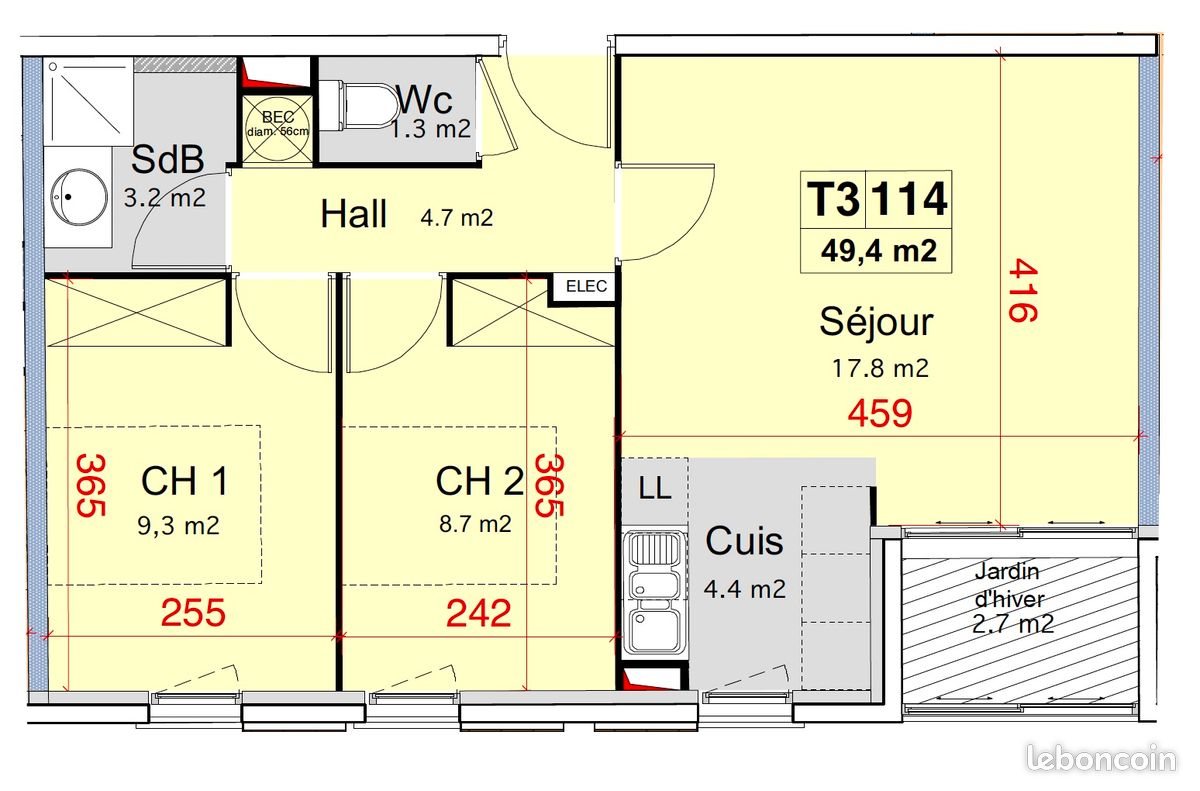 Appartement à louer, 50m², Cholet