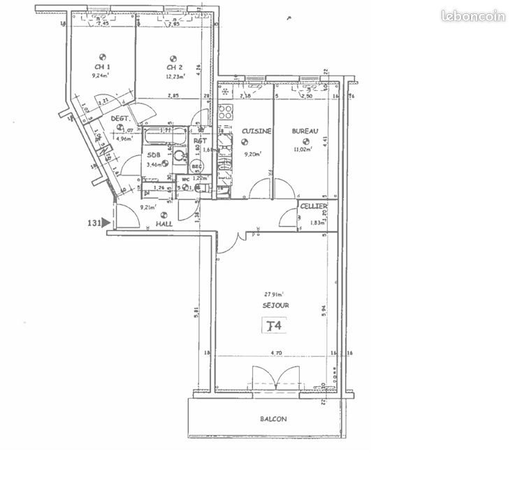 Appartement à louer, 93m², Nantes