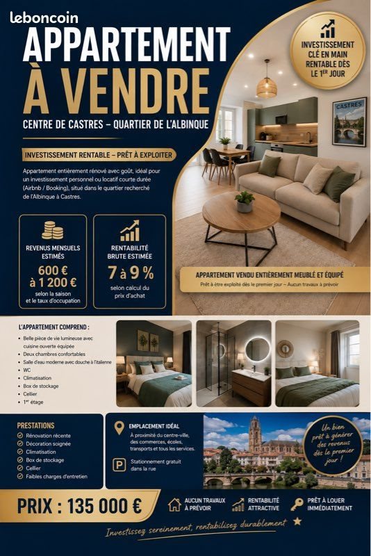 Appartement à vendre, 59m², Castres