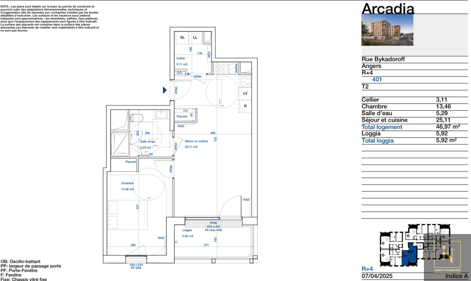 Appartement à vendre, 47m², Angers