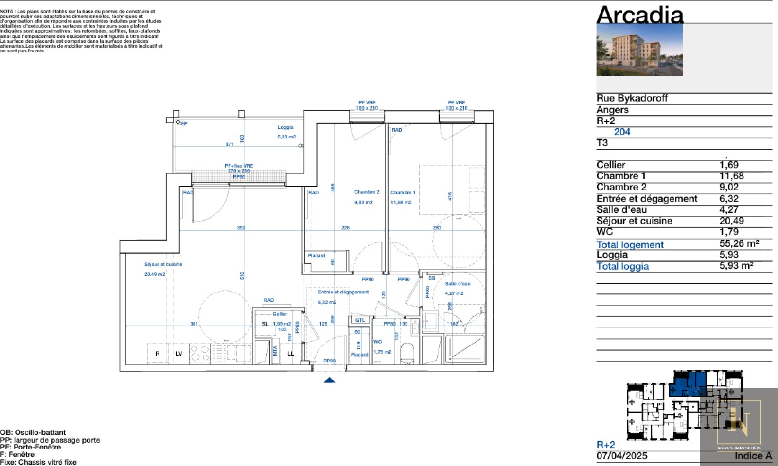Appartement à vendre, 55m², Angers
