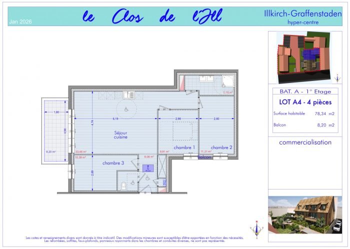 Appartement à vendre, 78m², Illkirch-Graffenstaden