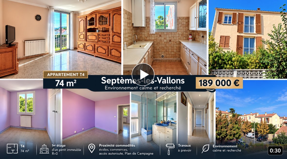 Appartement à vendre, 74m², Septèmes-les-Vallons