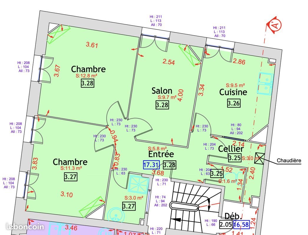 Appartement à vendre, 59m², Bordeaux
